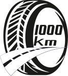 1000 km logo bílé